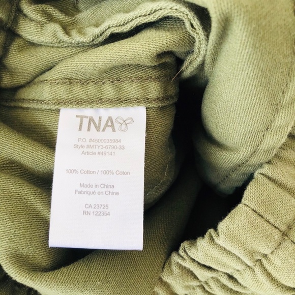 TNA - olive green pants with elastic waist and cuffs size S - Picture 5 of 7